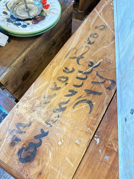 Antique Marble top chest with 2 doors and drawer signed by Maker 16x32x31T (back is 42T) PICKUP ONLY