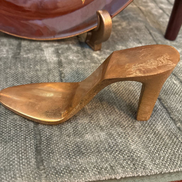 Vintage Brass HIgh Heel Shoe
