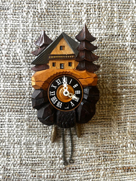 Mini Black Forest Wind Up Clock w/ Key