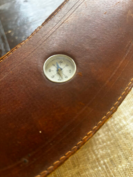 Vintage Binolux Binoculars w/Leather Compass Case