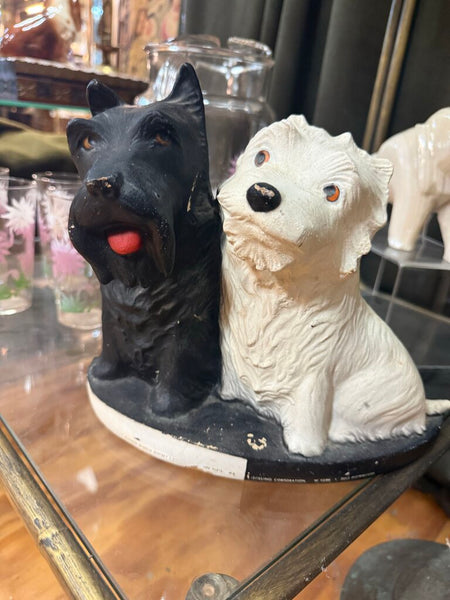Vintage Black and White Scottie Dog Scotch Whisky Bar Display (As Found)