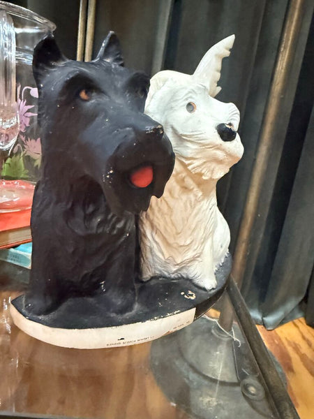 Vintage Black and White Scottie Dog Scotch Whisky Bar Display (As Found)