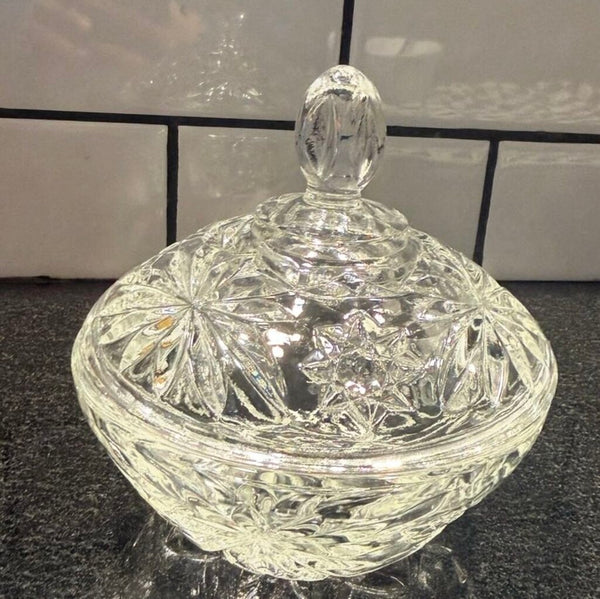 Glass Lidded Candy Dish 5.5" W2348