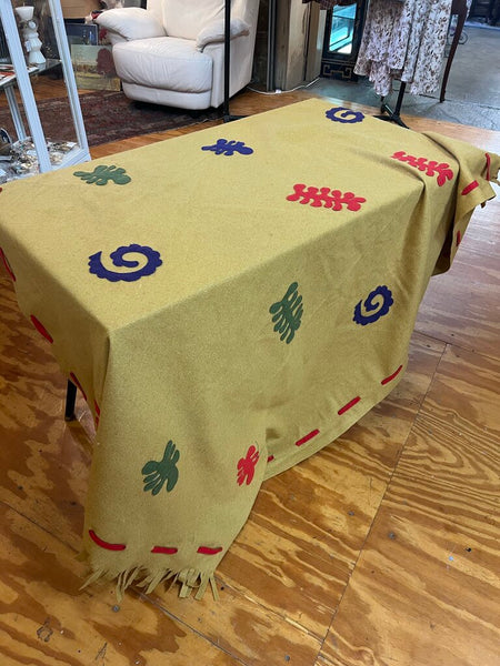 Vintage Mustard Wool Blanket~ 54" w x 72" l