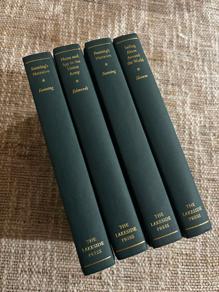 Set of 4 The Lakeside Press Green Cover Reproduction Books