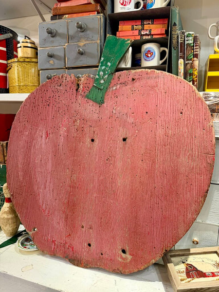 JFV ~ Vintage Apple Orchard cut out apple sign .32" by 36" IN STORE PICKUP ONLY