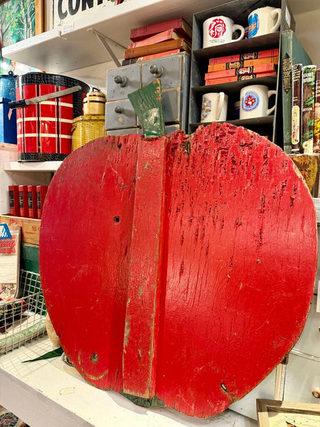 JFV ~ Vintage Apple Orchard cut out apple sign .32" by 36" IN STORE PICKUP ONLY