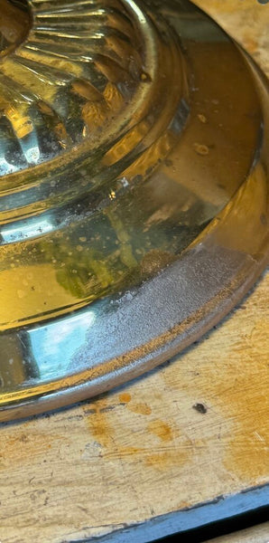 Vintage Brass Bankers Piano Desk Lamp Green (base as found patina) Glass Shade Pull Chain 13.5" (in shop pick up only)