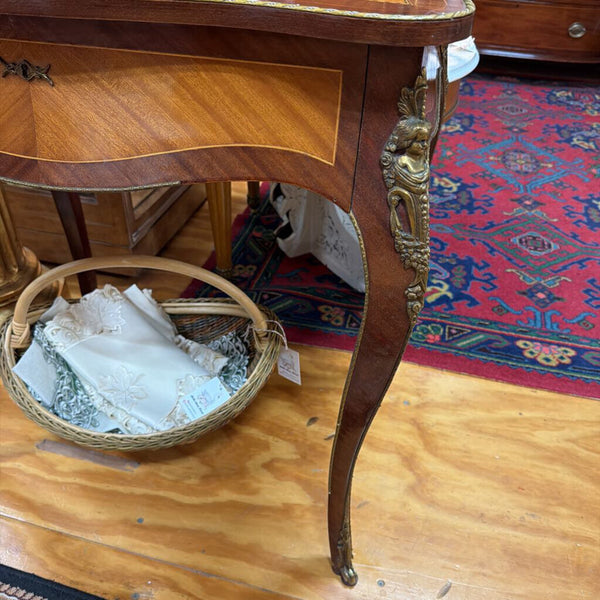 Vint XV-Style Marquetry Secretary Desk, Made In Spain 29x53x20" In Store Pick Up Only