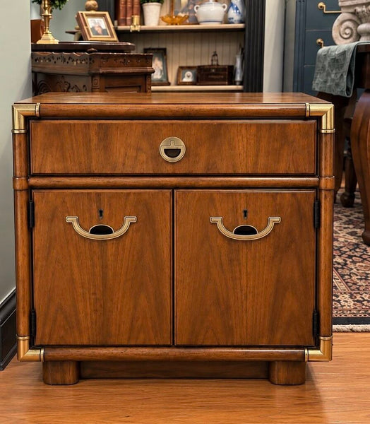 Vintage Drexel Accolade Series Campaign Nightstand 24" x 24" x 16" IN STORE PICKUP ONLY