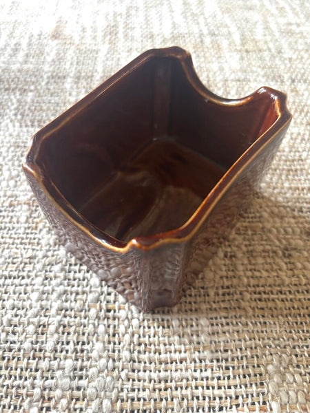 Vintage Hall Ceramic Brown Tea/Sugar Packet Holder