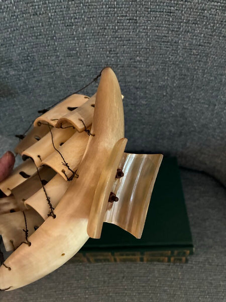 Vintage Cow Bull Horn Ship 8" x 8"