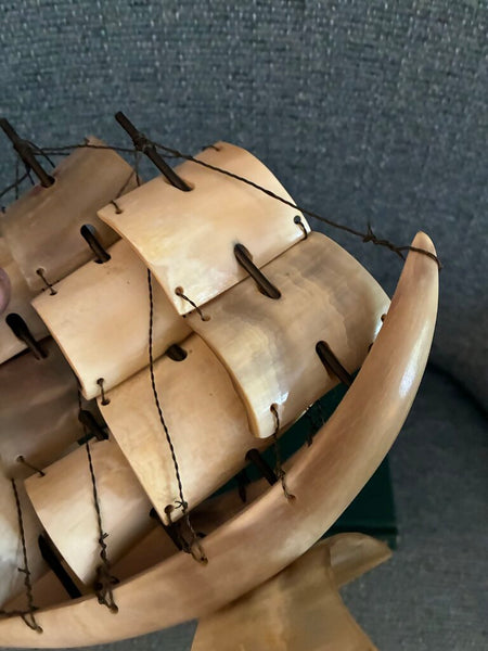 Vintage Cow Bull Horn Ship 8" x 8"