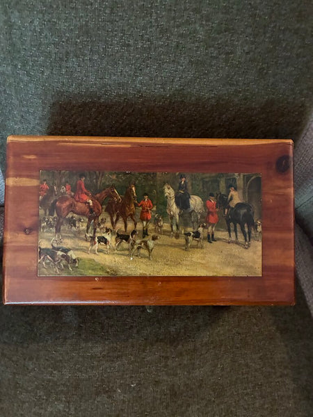 Vintage Wood Equestrian Box 11" x 4.5 x6"