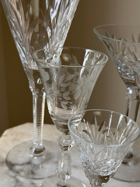 Set of 5 Crystal Glasses