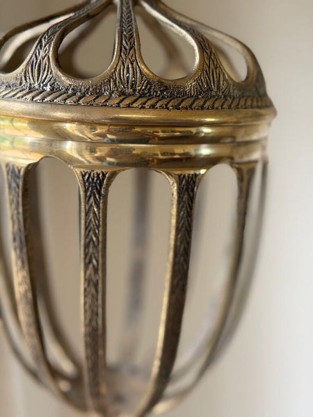 Caged Lidded Metal Urn