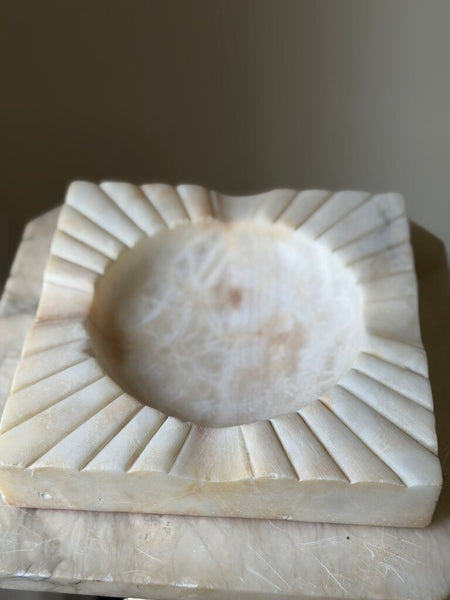 1737 Large Alabaster Fluted Dish