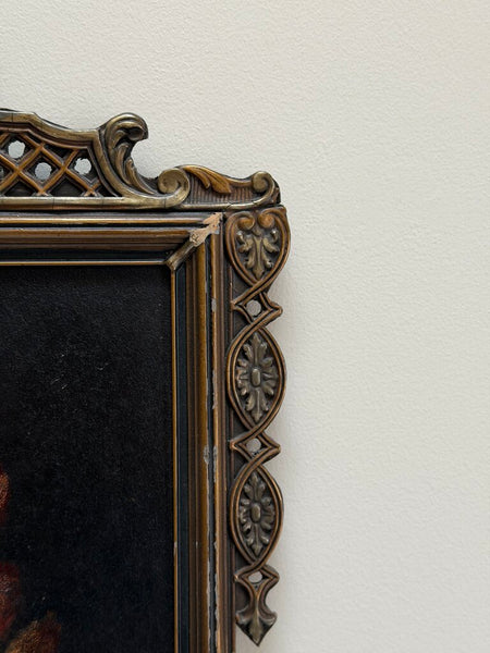 0447 Antique Oil on Board Floral