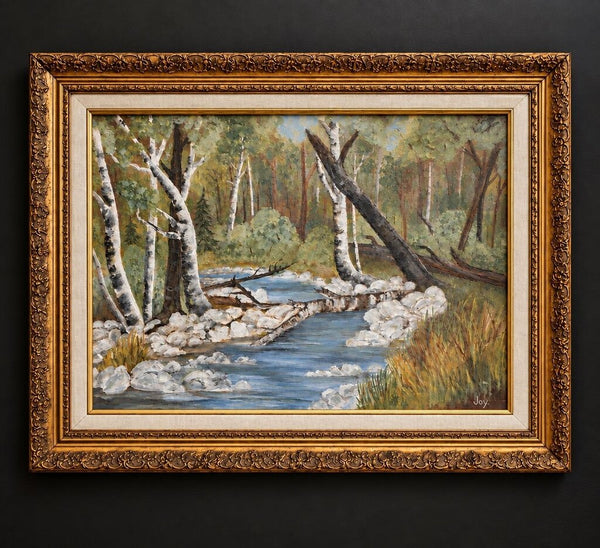 Vintage OIl on Canvas Signed Artwork in Ornate Frame 29.5 x 23'