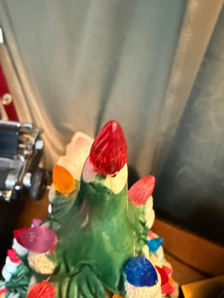 Lit Ceramic Christmas Tree with Music Box H4002