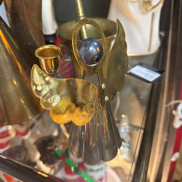 Small Brass and Copper Angel Candleholder H4008