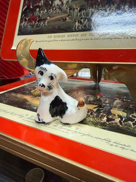 Ceramic Robert Simmons Black and White Dog 3" W2359