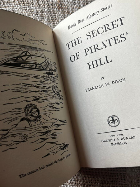 Vintage 1956 Book Hardy Boys Secret of Pirates' Hill by Franklin W Dixon