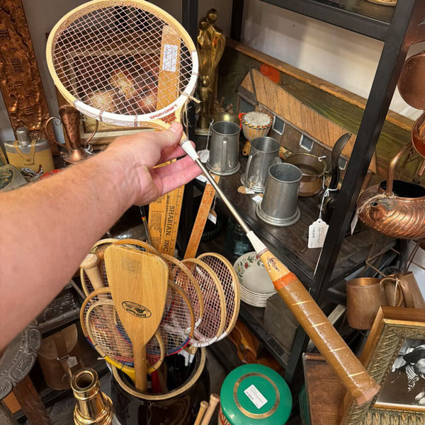 Vintage Antique Sportcraft Silver Flash Badminton Racquet