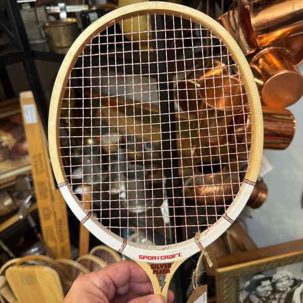 Vintage Antique Sportcraft Silver Flash Badminton Racquet