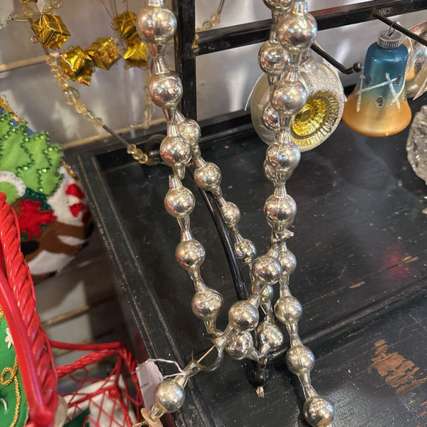 Vintage oversized silver mercury glass garland