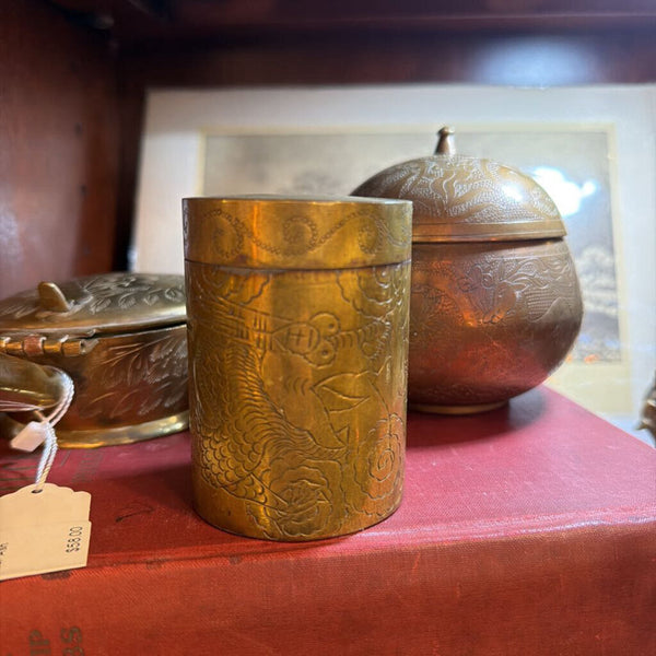 Vintage Brass Chinese Opium Box