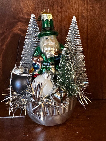 Vintage Christmas Santa Ornament Assemblage