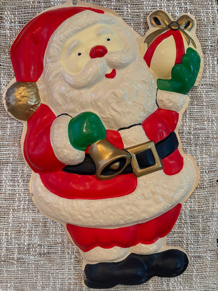 Vintage Old Plastic Christmas Santa Claus Made in Hong Kong