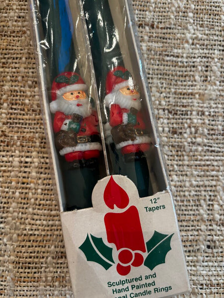 Vintage Christmas Radiance 12" Taper Santa Candles