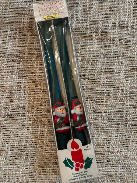Vintage Christmas Radiance 12" Taper Santa Candles