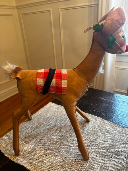 VTG Annalee Mobilitee 19" Christmas Reindeer Rudolph Red Nose Saddle 1971 (RARE)
