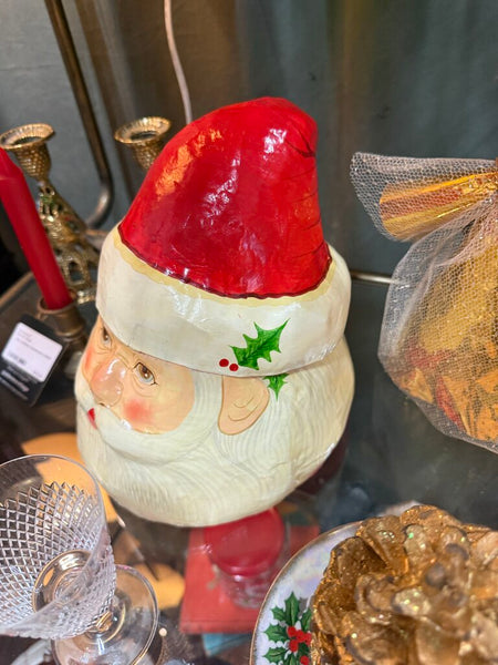 Large Paper-Mache Santa Head 9" tall W4072