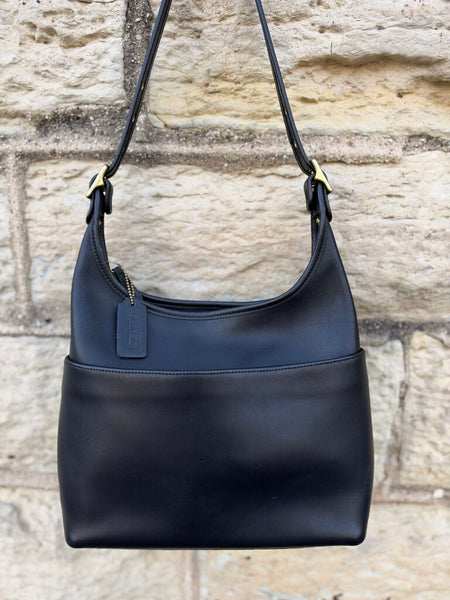 Vintage Black COACH Leather Legacy Hobo Bag PRISTINE FIRM