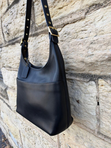 Vintage Black COACH Leather Legacy Hobo Bag PRISTINE FIRM
