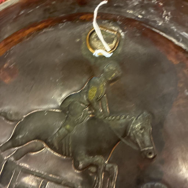 Vintage Brass Equestrian Wall Hanging 16" x 3"