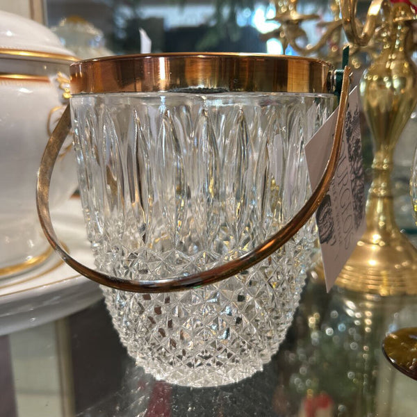 SMALL VINTAGE ICE BUCKET GOLD