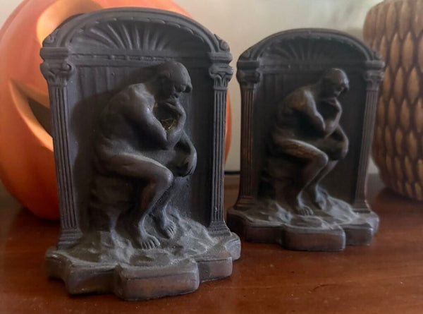 Antique Pair of Thinking Man Bookends W2370