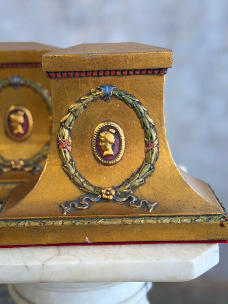 1747 Gold Cameo Bookends