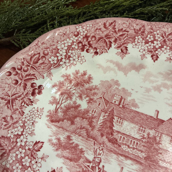 Vintage English Ironstone "Romantic England" Platter12" x 9.5"