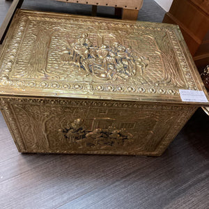 Brass Vint Embossed Kindling Box
