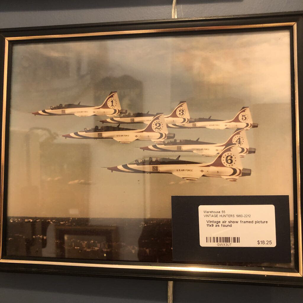 Vintage air show framed picture 11x9 as found