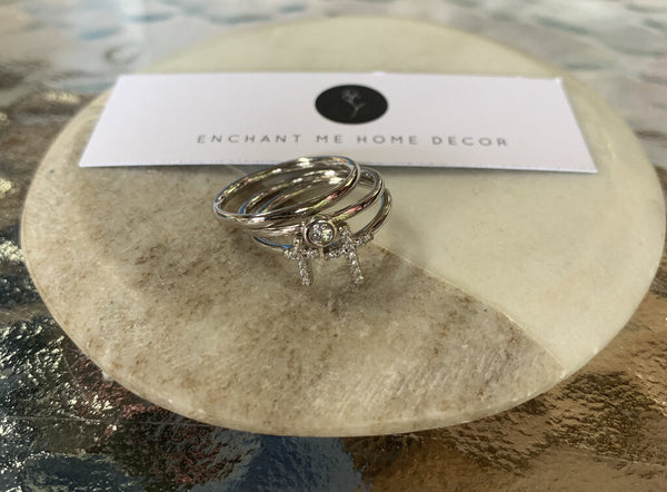 Set of 3 Sterling stacking rings