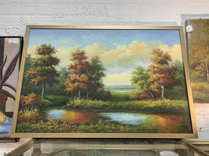 Large fall landscape framed painting IN STORE PICK UP ONLY