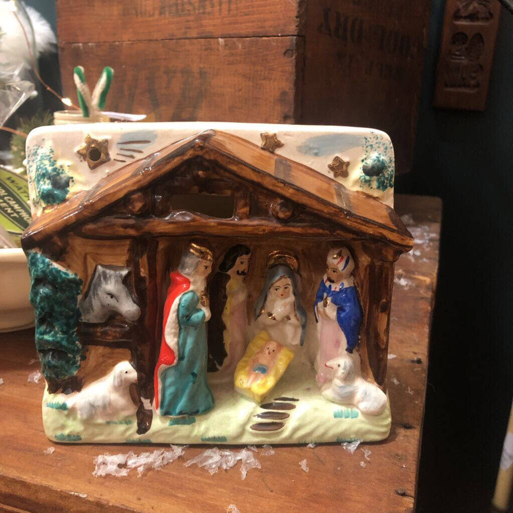 Vintage Ceramic Light Up Nativity