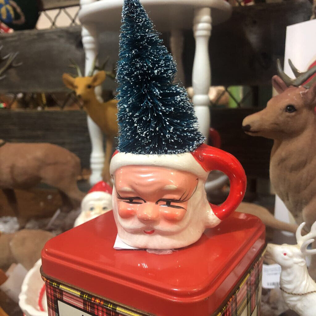 Vintage Mini Santa Mug with Tree